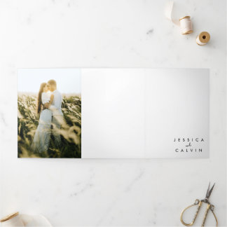 Elegantes Christliches Foto Hochzeit Einladung Min