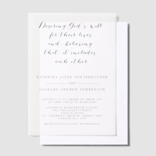 Elegantes Christliches Script Black & White Weddin Pergament Einladungen