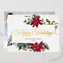 Elegantes Christmas Poinsettia Foto Gold