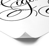 Elegantes Cigar Bar Black Script | Horizontale Tab Poster (Ecke)