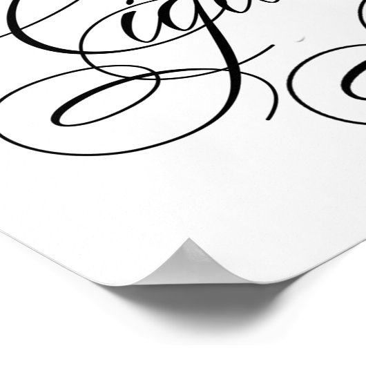 Elegantes Cigar Bar Black Script | Horizontale Tab Poster (Ecke)