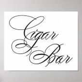 Elegantes Cigar Bar Black Script | Horizontale Tab Poster (Vorne)