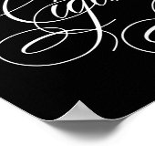 Elegantes Cigar Bar White Script | Horizontale Tab Poster (Ecke)