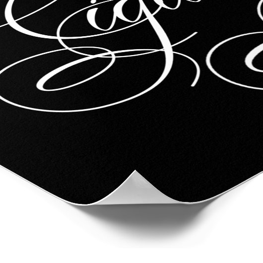 Elegantes Cigar Bar White Script | Horizontale Tab Poster (Ecke)