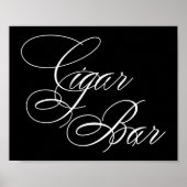 Elegantes Cigar Bar White Script | Horizontale Tab Poster (Vorne)