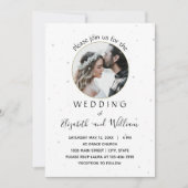 Elegantes Circle Foto Einladung zur Hochzeit (Vorderseite)