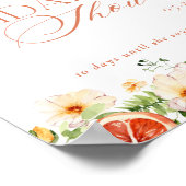 Elegantes Citrus Floral Brautparty Begrüßungszeich Poster (Ecke)