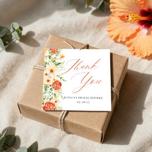 Elegantes Citrus Floral Brautparty Vielen Dank Geschenkanhänger