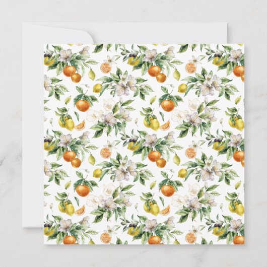 Elegantes Citrus Lemon Orange Brautparty Einladung (Rückseite)