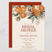 Elegantes Citrus Orange Brautparty Einladung