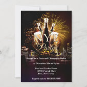 Elegantes City Lights Silvester Party Einladung (Vorderseite)
