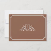 Elegantes Classic Brown & Ecru Wedding Monogramm RSVP Karte (Rückseite)