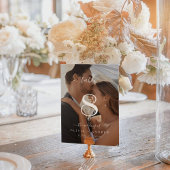 Elegantes Classic Calligraphy Wedding Foto Tischnummer