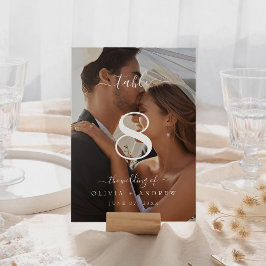 Elegantes Classic Calligraphy Wedding Foto Tischnummer