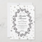 Elegantes Classic Diamonds and Pearls Brautparty Einladung (Vorderseite)