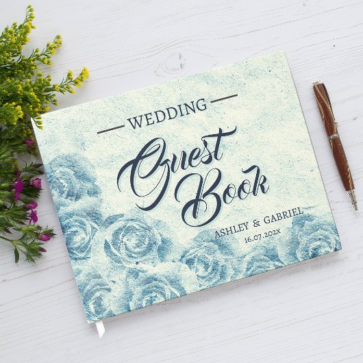 Elegantes Classic Floral Rustic Wedding Guest Book Gästebuch