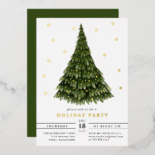 Elegantes Classic Foil Christmas Party Folieneinladung
