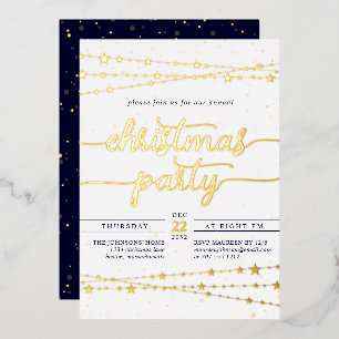 Elegantes Classic Foil Christmas Party Folieneinladung