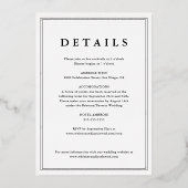 Elegantes Classic Foto Wedding Gold Folieneinladung (Rückseite)