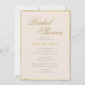 Elegantes Classic Gold Frame Cream Brautparty Einladung (Vorderseite)