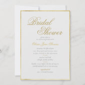 Elegantes Classic Gold Frame ElfenbeinBrautparty Einladung (Vorderseite)