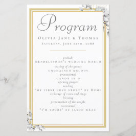 Elegantes Classic Gold Frame Floral Wedding Progra