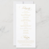 Elegantes Classic Gold Imitation Wedding Program (Rückseite)