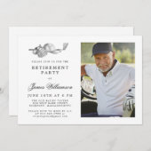 Elegantes Classic Golf Theme Retirement Party Foto Einladung (Vorne/Hinten)