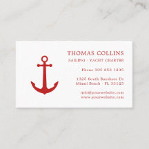 Elegantes Classic Red Nautical Anchor Logo