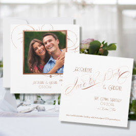 Elegantes Classic Script Calligraphy Rose Gold Fot Einladung