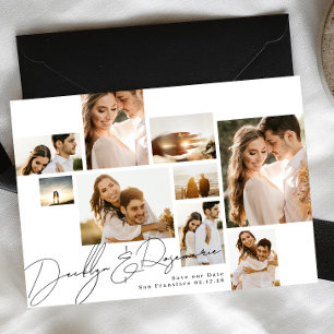 Elegantes Classic Simple Collage Multi-Foto Save The Date