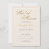 Elegantes Classic Triple Frame Cream Brautparty Einladung (Vorderseite)