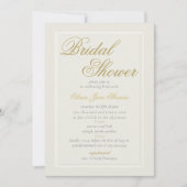 Elegantes Classic Triple Frame Ecru Brautparty Einladung (Vorderseite)