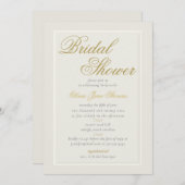 Elegantes Classic Triple Frame Ecru Brautparty Einladung (Vorne/Hinten)