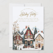 Elegantes Classic Village Weihnachts-Party Einladung (Vorderseite)