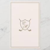 Elegantes Classic Wappen Monogram Golf Wedding Men (Rückseite)