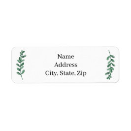 Elegantes Classic Watercolor Green Blätter Adresse
