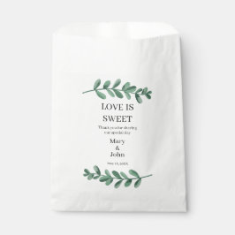 Elegantes Classic Watercolor Green Blätter Geschenktütchen