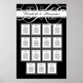 Elegantes Classic Wedding 15 Table Seating Chart Poster (Vorne)