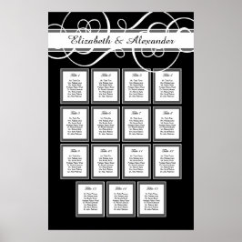 Elegantes Classic Wedding 15 Table Seating Chart Poster