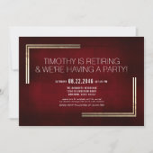 Elegantes Classy Red/Gold Retirement Party Einladung (Vorderseite)