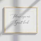 Elegantes Clean Calligraphy Gästebuch Wedding Sign