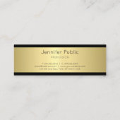 Elegantes Clean Design Gold Glamour Beruflich Mini Visitenkarte (Rückseite)
