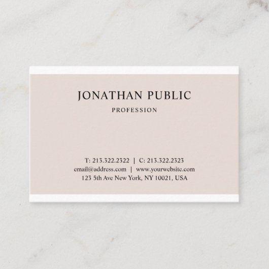 Elegantes Clean Graphic Design Beruflich Schlicht Visitenkarte (Vorderseite)