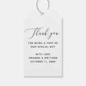 Elegantes Clean Script. Minimalistische Hochzeit Geschenkanhänger (Vorderseite)