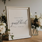 Elegantes Clligraphy Wedding Guest Book Table Sign Poster