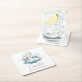 Elegantes Cloud Wine Brautparty Rechteckiger Pappuntersetzer (Vor Ort)