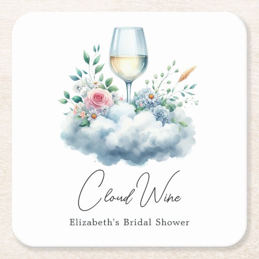 Elegantes Cloud Wine Brautparty Rechteckiger Pappuntersetzer (Vorderseite)