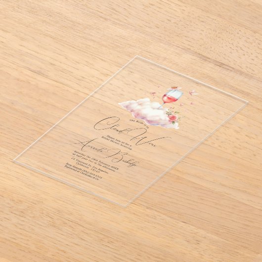 Elegantes Cloud Wine Clear Brautparty Acryleinladungen (Ablage )