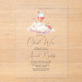 Elegantes Cloud Wine Clear Brautparty Acryleinladungen (Vorderseite)